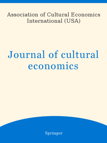 Primer ejemplar del "Journal of Cultural Economics" - Mark Blaug