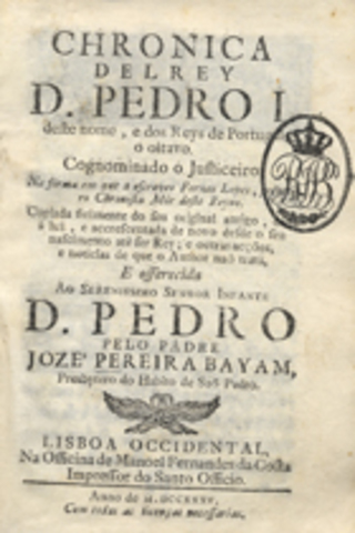 fernao lopes escreu A Crónica de el-rei D. Pedro I, ou Crónica de D. Pedro