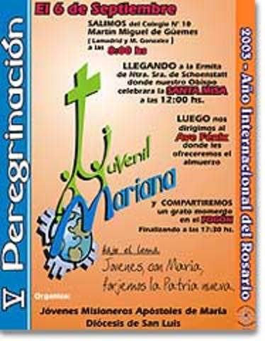 V PEREGRINACIÓN JUVENIL MARIANA