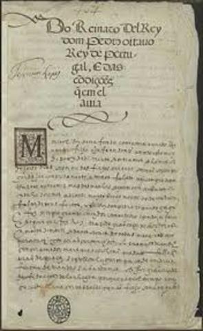 Documento mais antigo que retrata a vida de Fernão Lopes datado em 1418 e 1419