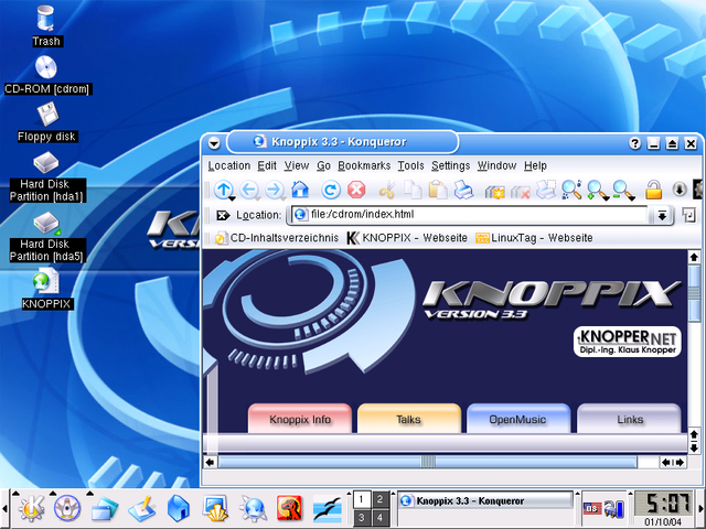 Distribucion KNOPPIX basada en Debian.