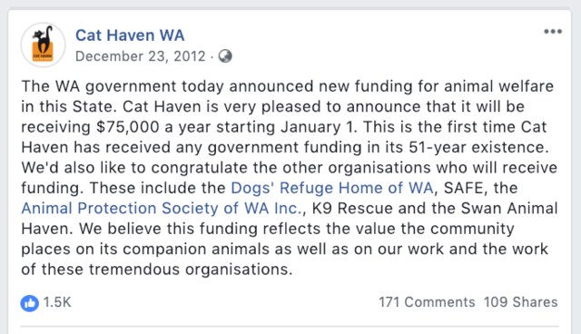$300,000 grant to Cat Haven