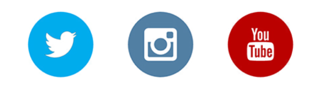 Instagram, Youtube and Twitter
