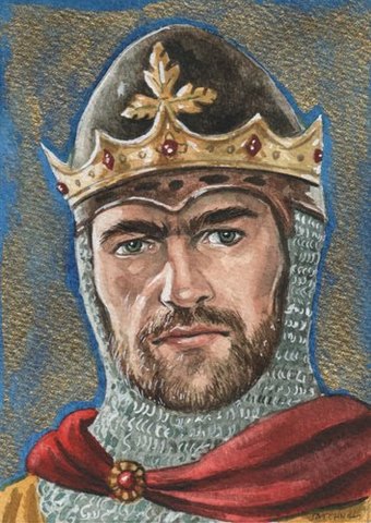 King Robert the Bruce questions the town with a letter of rights