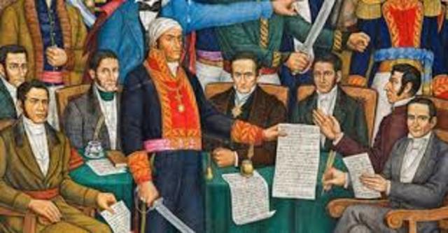 1813.- Inauguración el congreso de Apatzingán