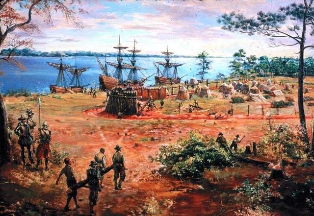 The three ships landed in Jamestown, establishing the first English settlement in the U.S.