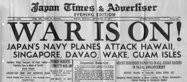 US Declares War on Japan