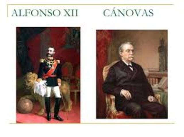 Subida al trono de Alfonso XII.