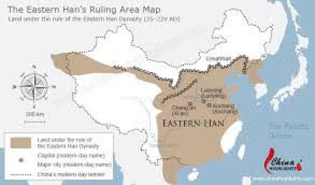 The Eastern Han Dynasty rules China