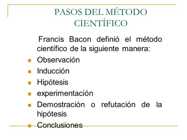 Metodo científico - Francis Bacon