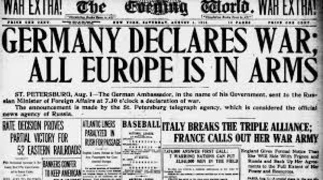 Germany declares war on Russia