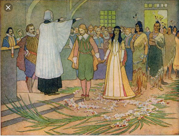 Pocahontas and John Rolfe merry