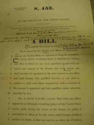 Tenure of office act