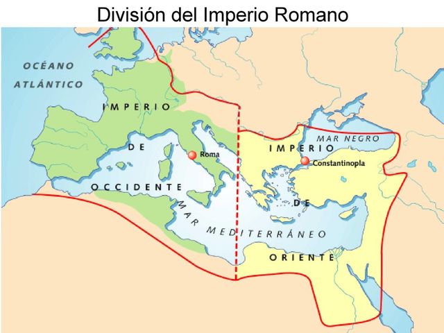 Teodosio divide el imperio