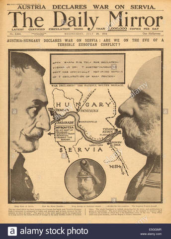 Austria-Hungary declares war on Serbia