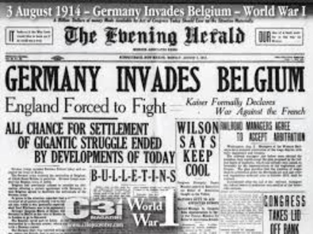 Germany invades Belgium
