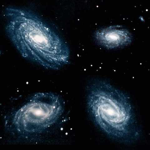 Edwin Hubble observes movement of galaxies.