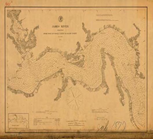 A group of men landed in Virginia's James River