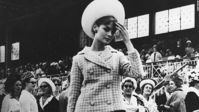 Jean Shrimpton at the Melbourne Cup