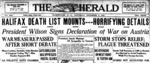 U.S. declares war on Austria-Hungary.