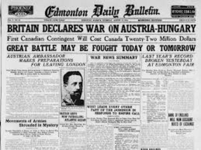 Austria-Hungary declares war on Serbia