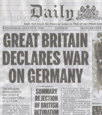 British declaration of war