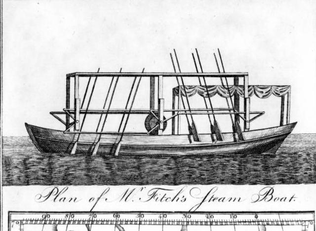 John Fitch invents the steamboat