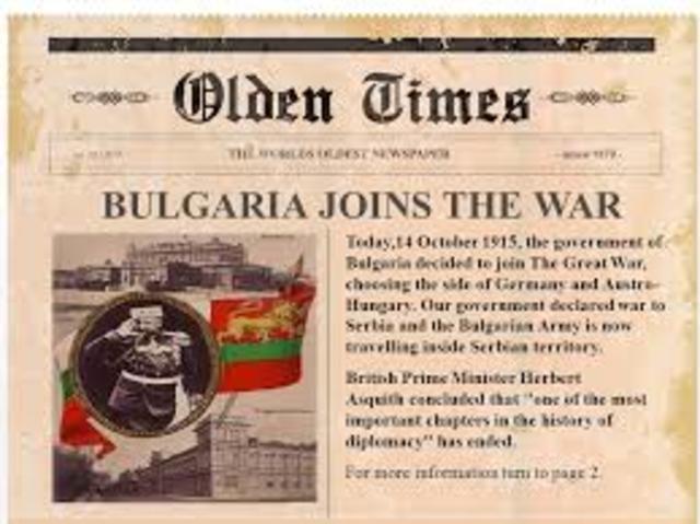 Bulgaria declares war on Serbia