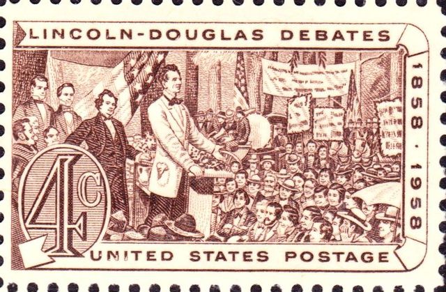 Lincoln and Douglas Debate on slavery issue in illinios
