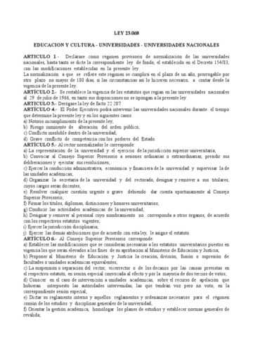 Normalización de las Universidades Nacionales