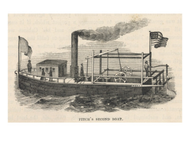 John Fitch invents the steamboat
