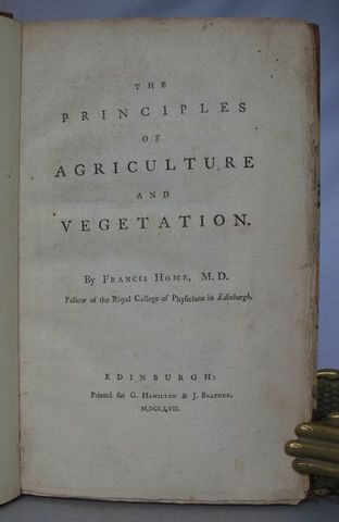 Libro de Francis Home "The principles of agriculture and vegetation"