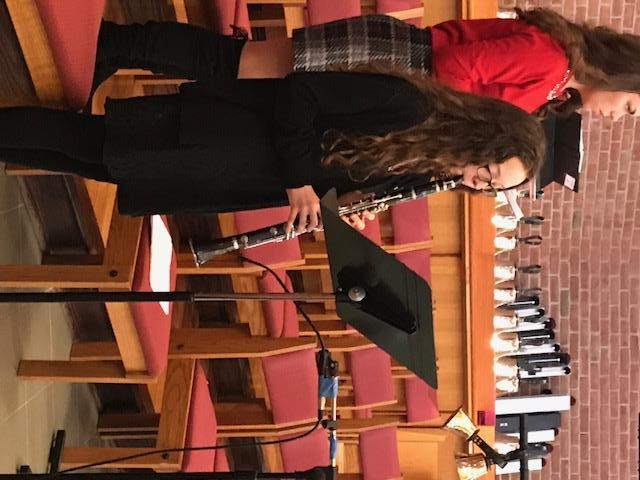 playing clarinet at church on Christmas Eve