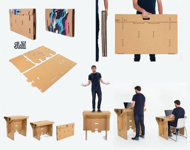 mesa de cartón portátil