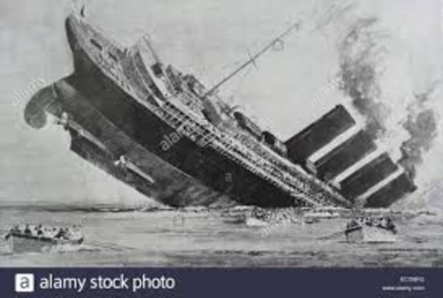 British Ocean liner Lusitania sunk