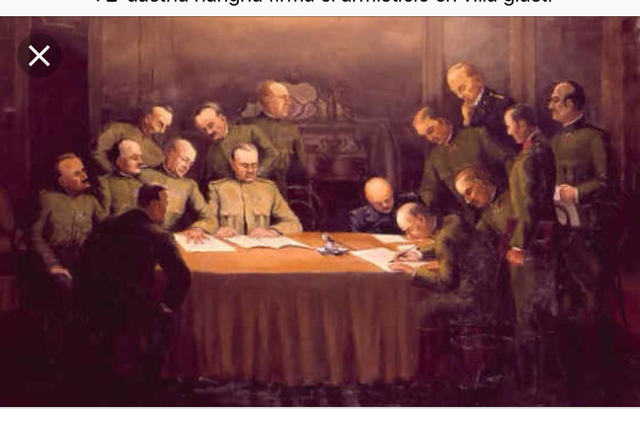 Firma del armisticio entre Austria y los aliados