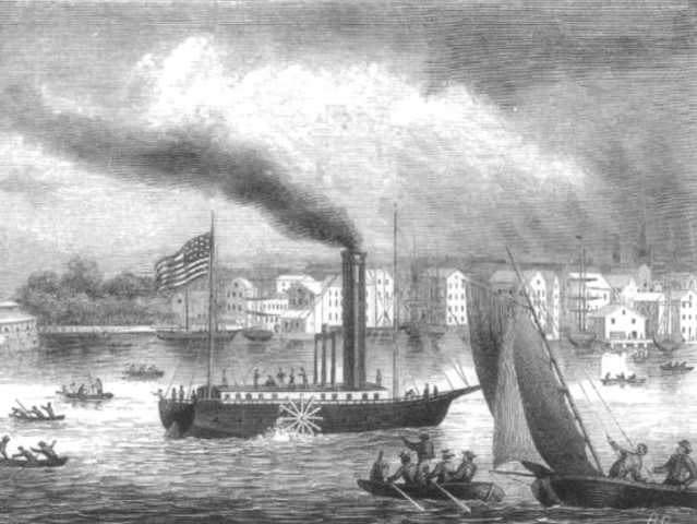 Robert Fulton crea la navegación de vapor