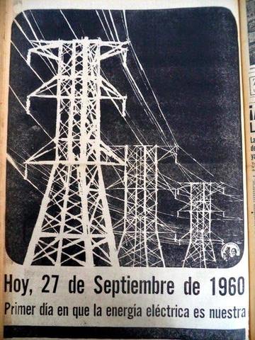 Nacionalizaciòn de la industria eléctrica.