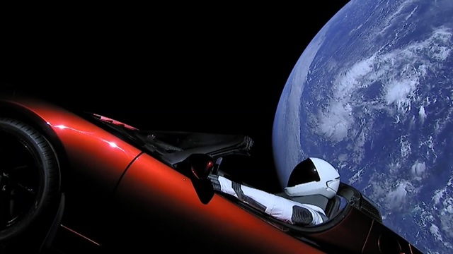 Tesla roadster sent into space