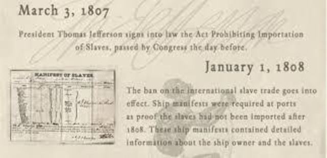 Prohibition of Importation of Slaves