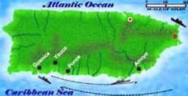 El general Brooke desembarca en Arroyo y el general Schwan trae mas tropas por Guanica