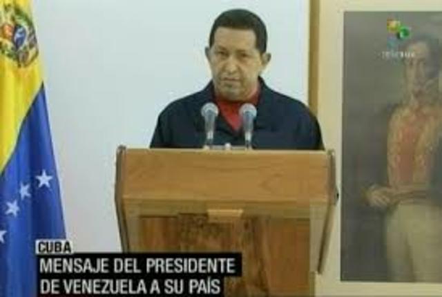 Chavez informa sobre su enfermedad
