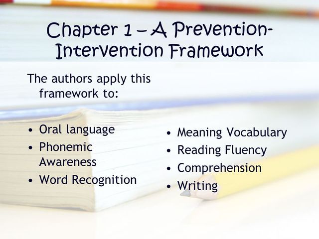 Chapter One Reading Intervention