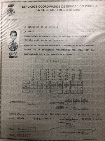 Certificado de Secundaria