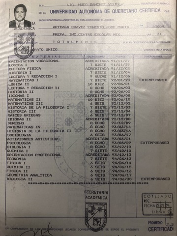 Certificado de Preparatoria