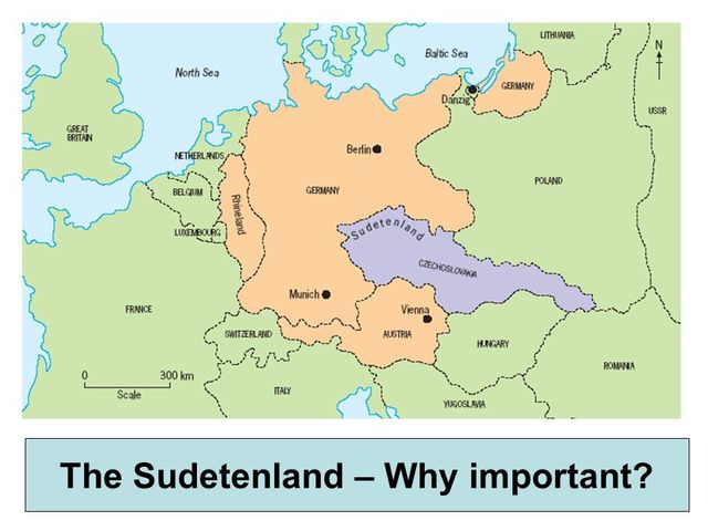 Germany remilitarizes Rhineland, invades Sudentenland