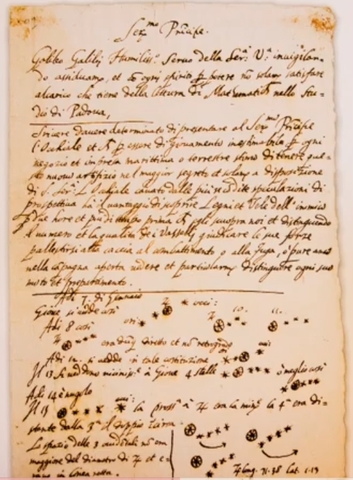 Galileo studies planets with his telescope