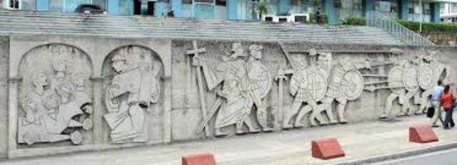 Mural la Conquista en Municipalidad