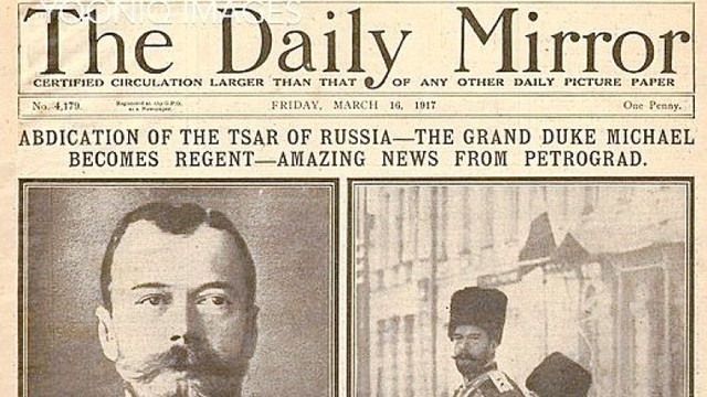 Revolución en Rusia y abdicación del Zar