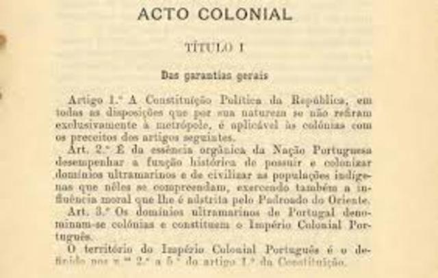 Publicação do Ato Colonial